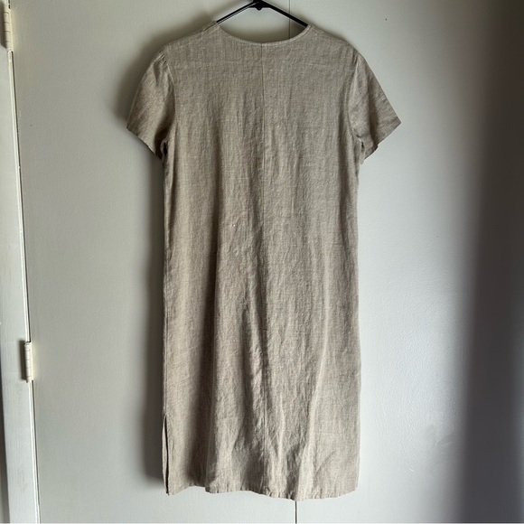 Harvé Benard by Benard Holtzman Linen Button Up Dress Pockets Short Sleeve - Picture 7 of 7